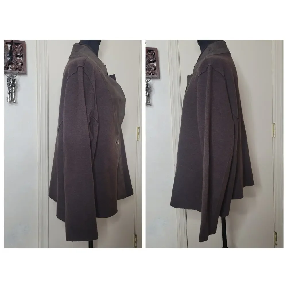 EILEEN FISHER Women Lamb Suede Merino Wool Felted Knit Blazer Jacket Shacket✨️2X
